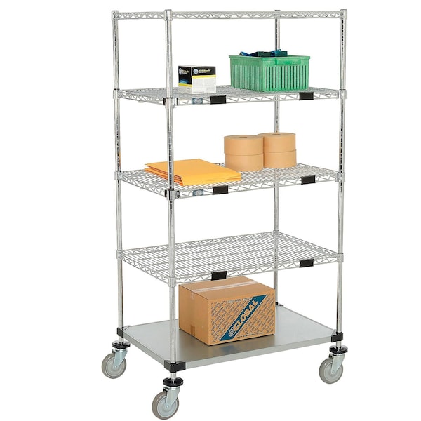 Nexel Open Sided Wire Stock Picker Truck w/6 Shelves, 800 lb. Capacity, 36inL x 24inW x 69inH 558806A - main